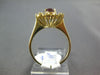 ESTATE WIDE 1.25CT DIAMOND & AAA RUBY 14KT YELLOW GOLD OVAL & ROUND FLOWER RING