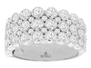 ESTATE LARGE 2.0CT DIAMOND 14KT WHITE GOLD 3D MULTI ROW BEZEL ANNIVERSARY RING