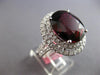 EXTRA LARGE 12.99CT DIAMOND & AAA RHODOLITE 18KT WHITE GOLD 3D OVAL & ROUND RING