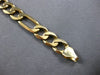 ESTATE LONG 14KT YELLOW GOLD 3D CLASSIC SOLID 7.5MM FIGARO MENS BRACELET