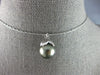 ESTATE AAA TAHITIAN PEARL 14KT WHITE GOLD 3D SOLITAIRE FLORAL FLOATING PENDANT