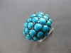 ANTIQUE WIDE AAA TURQUOISE 14KT ROSE GOLD HANDCRAFTED DOME SHAPE FUN RING #28087