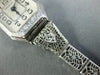 ANTIQUE ART DECO WALTHAM OLD MINE DIAMOND 14KT WHITE GOLD FILIGREE LADIES WATCH
