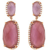 EXTRA LARGE 17.81CT DIAMOND & AAA AMETHYST 14KT ROSE GOLD OVAL HANGING EARRINGS