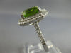 LARGE 5.46CT DIAMOND & AAA PERIDOT 14KT WHITE GOLD DOUBLE HALO ENGAGEMENT RING
