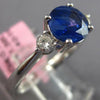 1.54CT DIAMOND & AAA SAPPHIRE 18KT WHITE GOLD 3D ROUND 3 STONE ENGAGEMENT RING