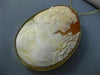 ANTIQUE EXTRA LARGE 14KT YELLOW GOLD HANDCRAFTED FILIGREE LADY CAMEO PIN PENDANT