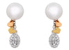 .21CT DIAMOND & AAA SOUTH SEA PEARL 18KT TRI COLOR GOLD BUTTERFLY EARRINGS