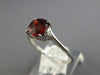 1.17CT DIAMOND & AAA GARNET 14KT WHITE GOLD 3D CUSHION & ROUND 3 STONE LOVE RING