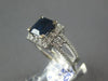 ESTATE 1.98CT DIAMOND & AAA SAPPHIRE 18KT WHITE GOLD SQUARE HALO ENGAGEMENT RING