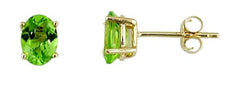 ESTATE 1.80CT AAA PERIDOT 14K YELLOW GOLD 3D CLASSIC OVAL FUN LOVE STUD EARRINGS