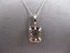 ESTATE LARGE 4.5CT DIAMOND & AAA SAPPHIRE 14KT WHITE GOLD HALO FLOATING PENDANT