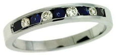 .46CT DIAMOND & AAA SAPPHIRE 14KT WHITE GOLD CLASSIC ROUND 9 STONE CHANNEL RING