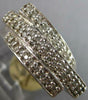 ESTATE WIDE 1.02CT DIAMOND 14KT WHITE GOLD 3D MULTI ROW CRISS CROSS FUN RING