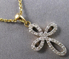 ESTATE .11CT DIAMOND 14KT YELLOW GOLD 3D CLASSIC INFINITY CROSS FLOATING PENDANT