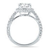 ESTATE LARGE 1.13CT DIAMOND 14KT WHITE GOLD CLASSIC ROUND HALO ENGAGEMENT RING
