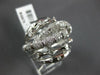 EXTRA LARGE 1.35CT DIAMOND 18KT WHITE GOLD MULTI ROW BAMBOO CRISS CROSS FUN RING