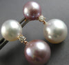 LARGE DIAMOND & AAA WHITE & PINK SOUTH SEA PEARL 18KT ROSE GOLD HANGING EARRINGS
