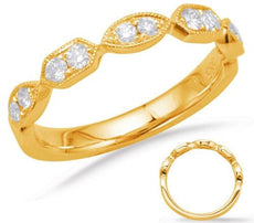.25CT DIAMOND 14KT YELLOW GOLD ROUND MARQUISE SHAPE & HEXAGON ANNIVERSARY RING