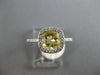 1.65CT DIAMOND & AAA YELLOW TOPAZ 14K WHITE GOLD 3D CUSHION HALO ENGAGEMENT RING