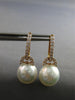 .44CT DIAMOND & AAA SOUTH SEA PEARL 18KT ROSE GOLD 3D LEVERBACK HANGING EARRINGS