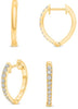 .28CT DIAMOND 14K YELLOW GOLD GRADUATING HEART SHAPE HUGGIE FUN HANGING EARRINGS