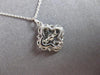 ESTATE .13CT DIAMOND 14KT WHITE GOLD DANCING FILIGREE FLORAL SQUARE FUN NECKLACE