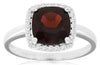 ESTATE 3.13CT DIAMOND & AAA GARNET 14KT WHITE GOLD CUSHION & ROUND HALO FUN RING