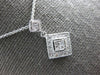 .17CT DIAMOND 14KT WHITE GOLD SQUARE GEOMETRICAL PAVE FILIGREE FLOATING PENDANT