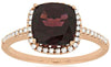 2.78CT DIAMOND & AAA RHODOLITE 14KT ROSE GOLD CUSHION HALO FRIENDSHIP LOVE RING