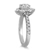 ESTATE 1.75CT DIAMOND 14KT WHITE GOLD 3D CLASSIC ROUND FLOWER ENGAGEMENT RING