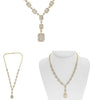 LARGE 5.53CT DIAMOND 14K YELLOW GOLD 3D ROUND & BAGUETTE CLUSTER LARIAT NECKLACE