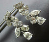 ESTATE 3.65CT DIAMOND 14KT WHITE GOLD 3D MULTI SHAPE TEAR DROP HANGING EARRINGS