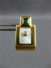 1.04CT DIAMOND AAA GREEN TOUMALINE & MOTHER OF PEARL 18K YELLOW GOLD 3D EARRINGS