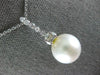 ESTATE LARGE .49CT DIAMOND & AAA SOUTH SEA PEARL 14K WHITE GOLD FLOATING PENDANT