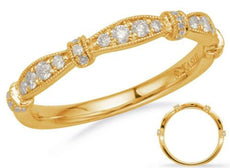 .21CT DIAMOND 14K YELLOW GOLD 3D CLASSIC PAVE FILIGREE MILGRAIN ANNIVERSARY RING