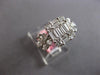 1.35CT DIAMOND 18K WHITE GOLD ROUND BAGUETTE & PEAR SHAPE DOUBLE FLOWER FUN RING