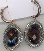 LARGE 13.87CT MOCHA DIAMOND & AAA SMOKEY TOPAZ 14K ROSE GOLD 3D HANGING EARRINGS