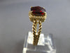 2CT DIAMOND & AAA GARNET 14KT YELLOW GOLD 3D CUSHION & ROUND FILIGREE LOVE RING