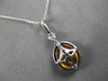 2.47CT DIAMOND & AAA CITRINE 14K WHITE GOLD OVAL & ROUND FLOWER FLOATING PENDANT