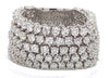 ESTATE LARGE 2.53CT DIAMOND 18KT WHITE GOLD MULTI ROW FLEXIBLE ANNIVERSARY RING