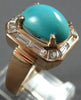 LARGE .80CT DIAMOND & AAA TURQUOISE 14KT ROSE GOLD 3D OVAL & BAGUETTE FUN RING