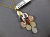 LARGE 1.08CT DIAMOND 14KT TRI COLOR GOLD 3D MULTI TEAR DROP FUN FLOATING PENDANT