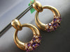 LARGE 4.80CT DIAMOND & AAA AMETHYST 18KT ROSE GOLD 3D CIRCULAR HANGING EARRINGS