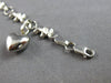 LONG 14K WHITE GOLD MATTE & SHINY MULTI ELEPHANT HEART FUN ANKLE BRACELET #27569