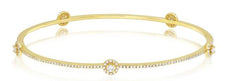 1.21CT DIAMOND 14KT YELLOW GOLD CLASSIC BY THE YARD FLOWER CUFF BANGLE BRACELET