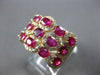 LAREG 4.69CT DIAMOND & AAA RUBY 14KT YELLOW GOLD OVAL & ROUND MULTI ROW FUN RING