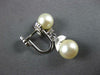 ESTATE .50CT DIAMOND & AAA SOUTH SEA PEARL 14KT WHITE GOLD LEAF EARRINGS #27036