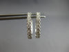 ESTATE .84CT DIAMOND 14KT WHITE GOLD CLASSIC ROUND OVAL HUGGIE HANGING EARRINGS