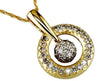 .65CT DIAMOND 14KT YELLOW GOLD 3D ROUND MATTE & SHINY CLUSTER FLOATING PENDANT